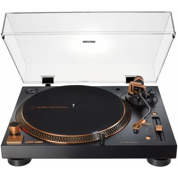 Audio-Technica AT-LP120XUSB-BZ Direct-Drive Turntable (Analog & USB), Fully Manual, Hi-Fi, 3 Speed, Convert Vinyl to Digital, Anti-Skate and Variable Pitch Control, Bronze