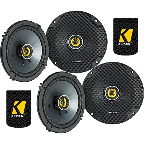 KICKER 46CSC654 - Two Pairs of CS-Series CSC65 6.5-Inch (160mm) Coaxial Speakers, 4-Ohm (2 Pairs)