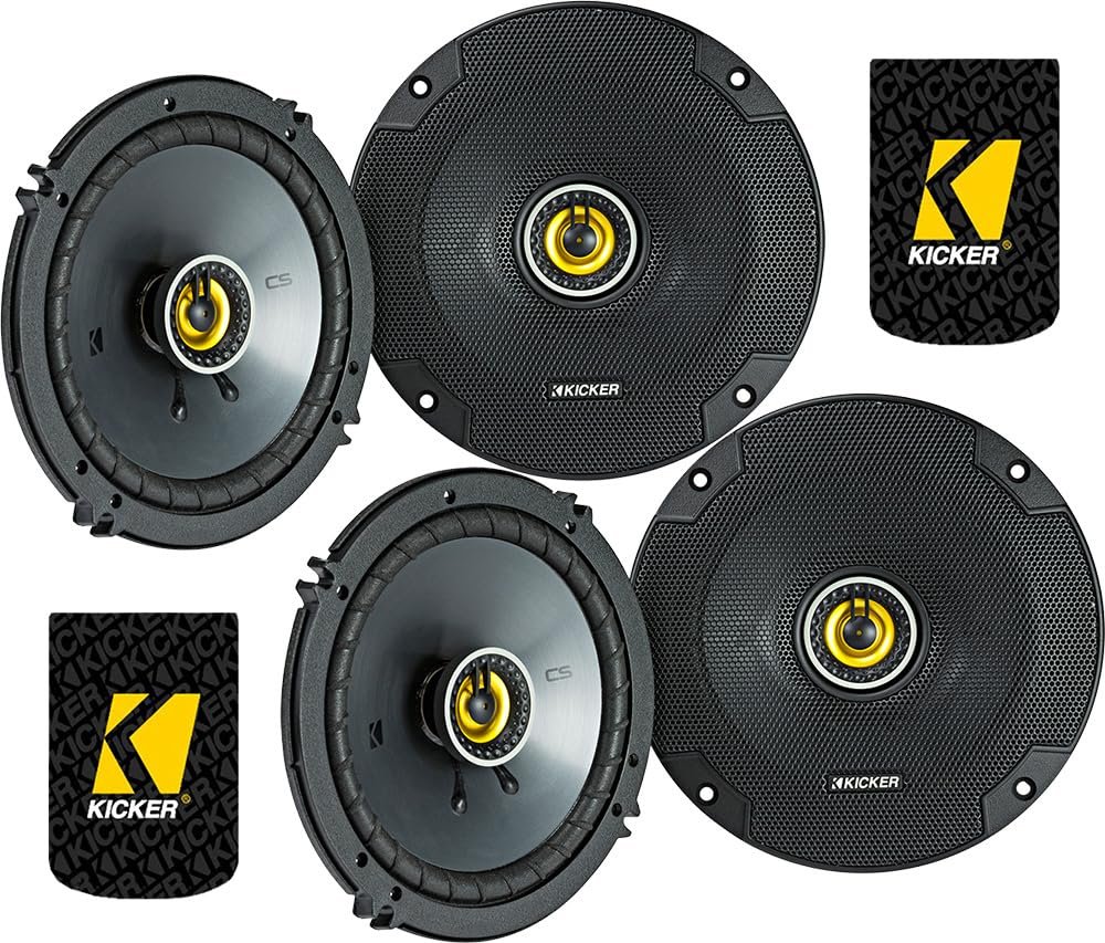 KICKER 46CSC654 - Two Pairs of CS-Series CSC65 6.5-Inch (160mm) Coaxial Speakers, 4-Ohm (2 Pairs)