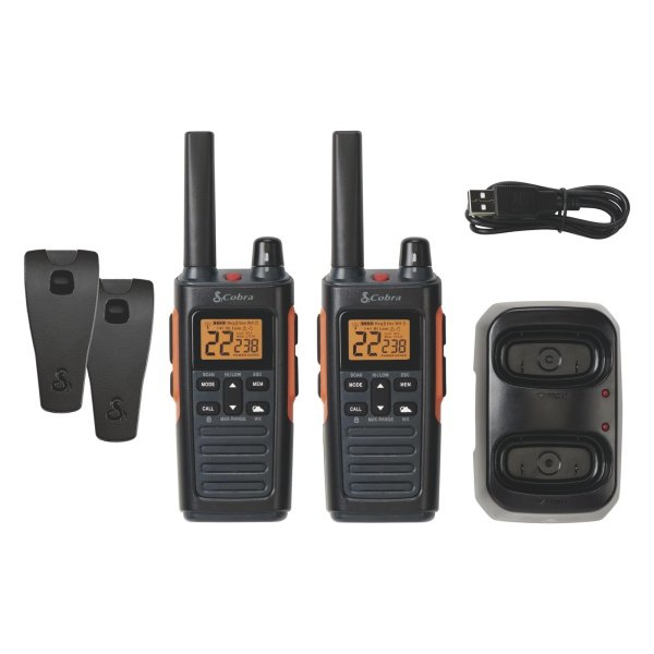 Cobra RX680 Walkie Talkies (2-Pack), IP54 Water Resistant Design